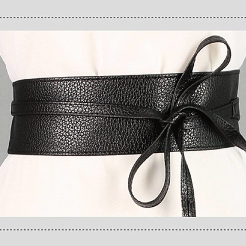2/$30 NEW Boho Gypsy Wrap Around Waist Belt Black Pretty Obi - Picture 4 of 8